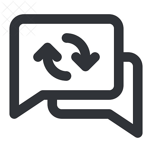 Chat, communication, conversation, message, refresh icon.