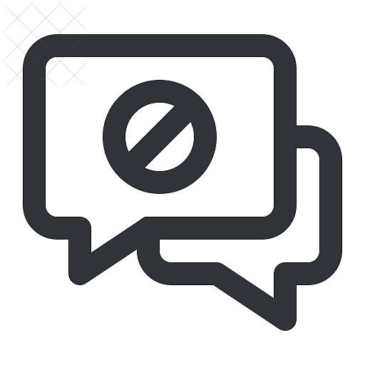 Block, chat, communication, conversation, disable icon.
