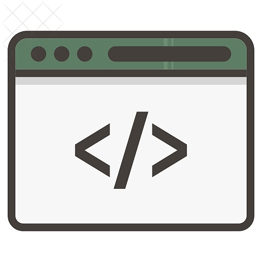 Webdesign, browser, code, html, window icon.
