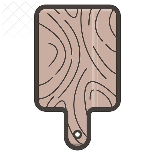 Cutting board, wooden tool icon.