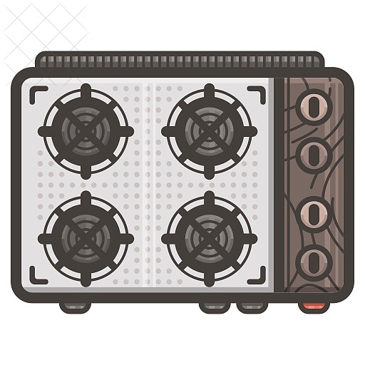 Mini, stove, camping, cooking, tool icon.