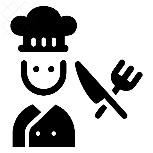 Avatar, chef, cooking, cuisine, fork icon.