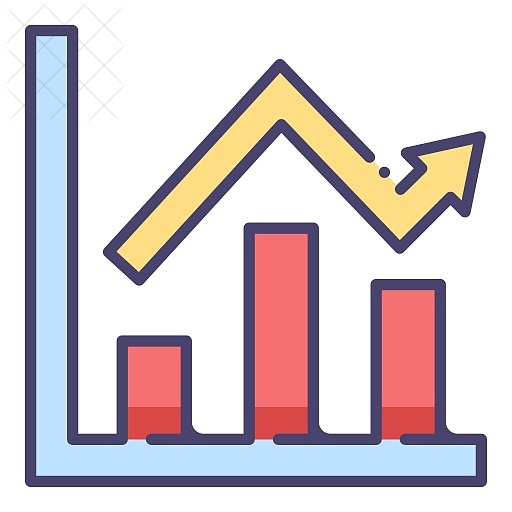 Business, chart, data, financial, graph icon.