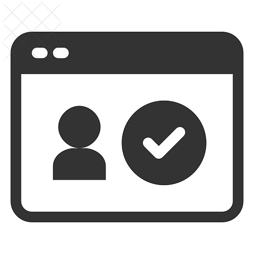 Gdpr, personal data, verification icon.