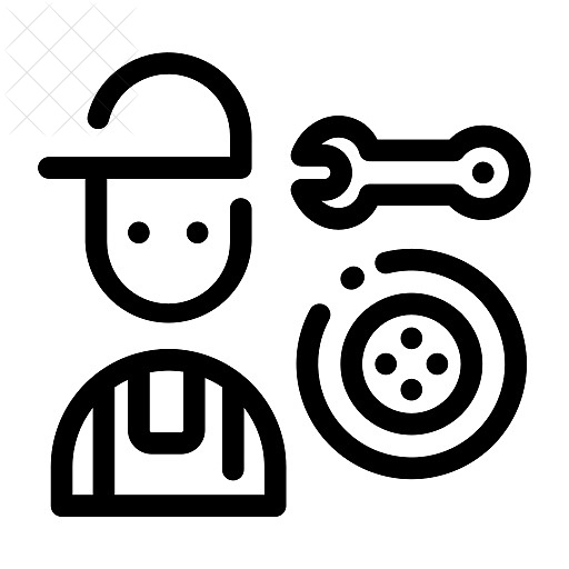 Avatar, man, mechanic, repair, service icon.