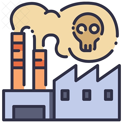 Environment, factory, industrial, industry, pollution icon.