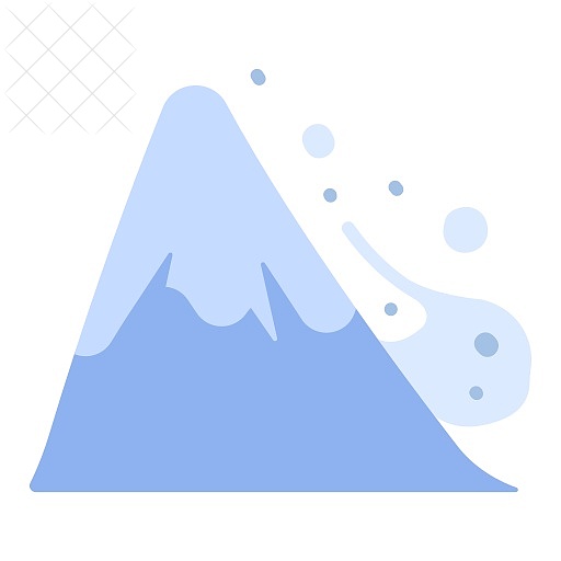Avalanche, dangerball, landscape, mountain, nature icon.