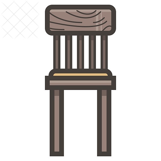 Chair, wood, furniture, seat icon.