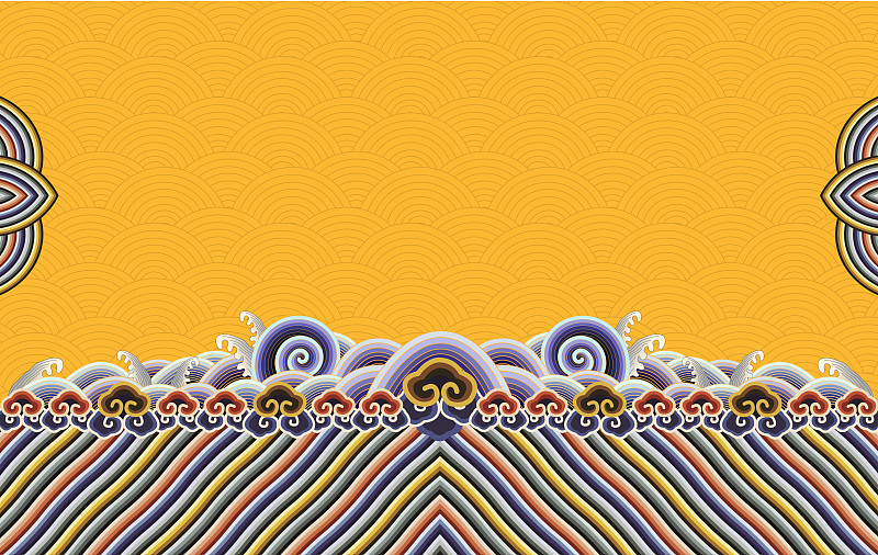 中國皇家傳統古典江崖海水花紋背景龍袍版圖片下載
