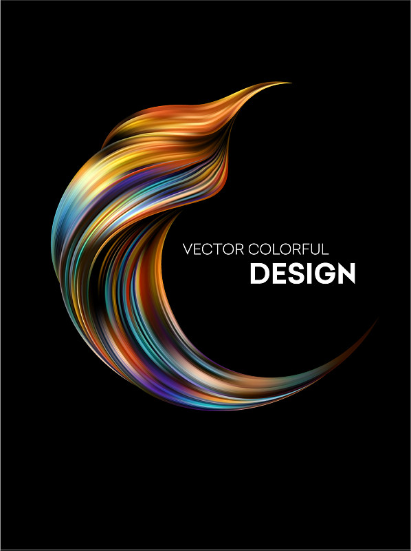 3d抽象彩色流體設計圖片素材