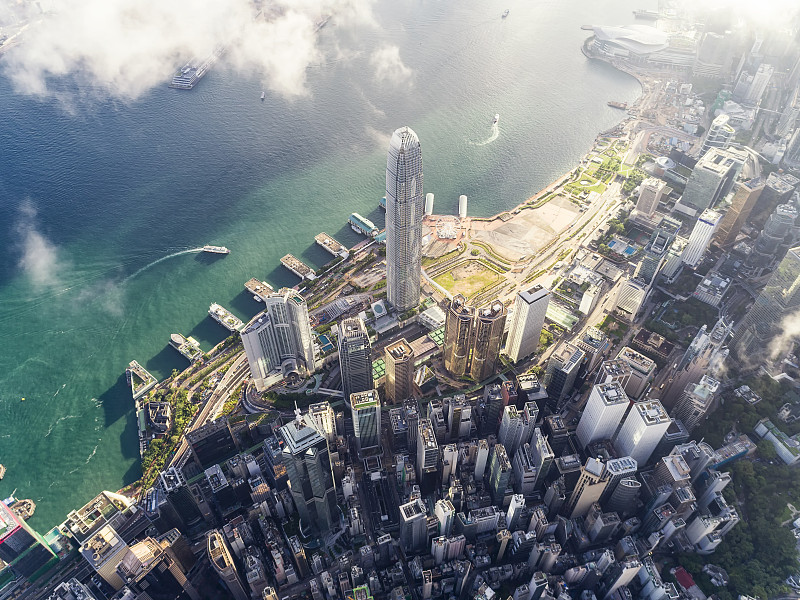 香港城市風光航拍視角圖片素材