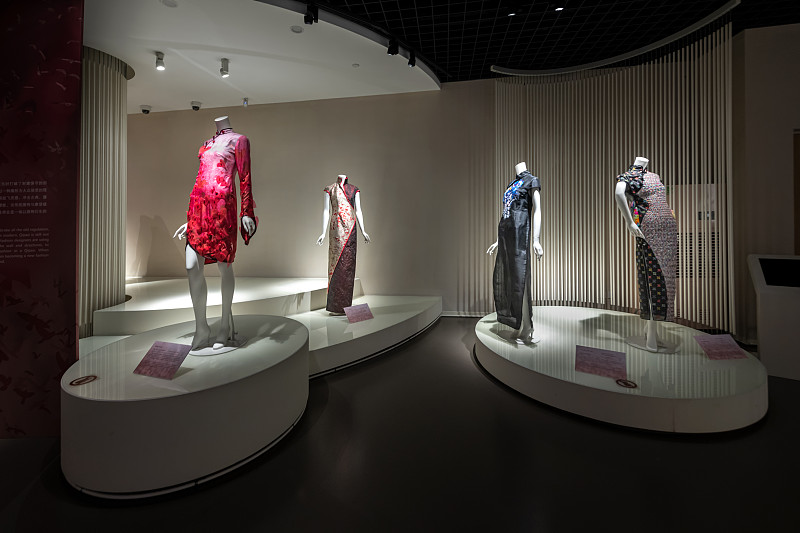 中國絲綢博物館展廳展覽圖片素材