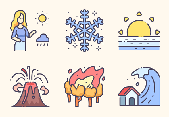 **天氣和災害填充輪廓填充輪廓風格**
包含35個圖標的圖標包。

包括設計:
——自然
——天氣
——災難
- - - - - -季
——風暴
- - - - - -云
——雪
——天空
——水
——風圖標icon圖片