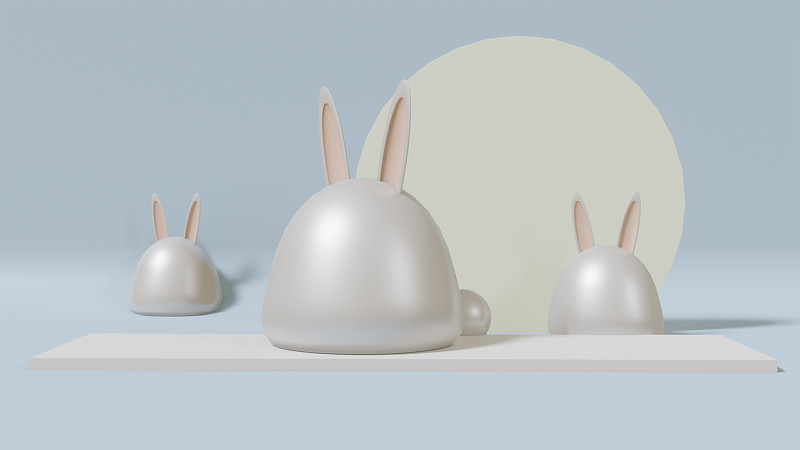 傳統節日卡通3D兔年兔子圖片素材