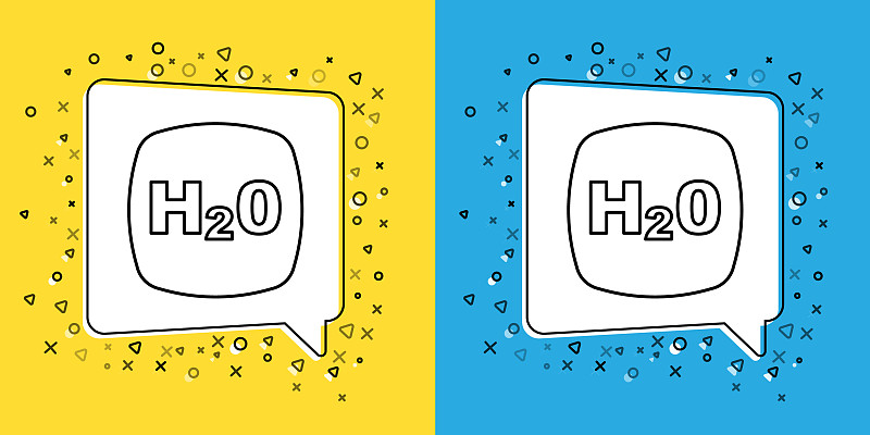 設定水珠的化學公式h2o插畫圖片