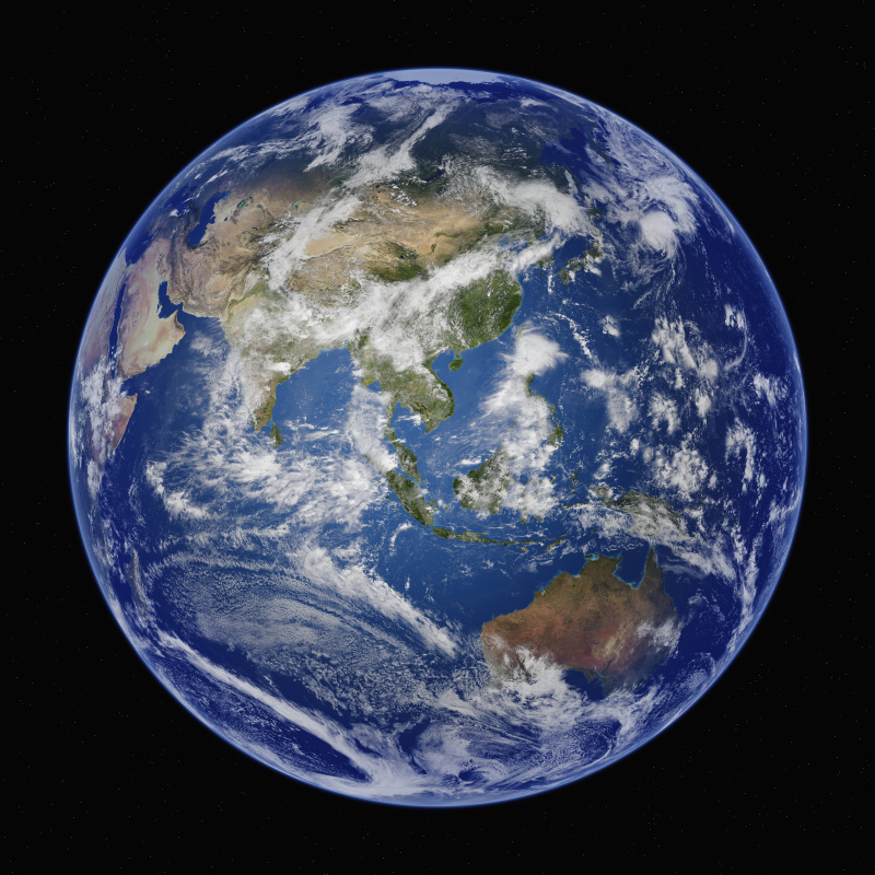 亚洲，从太空看全地球图片下载