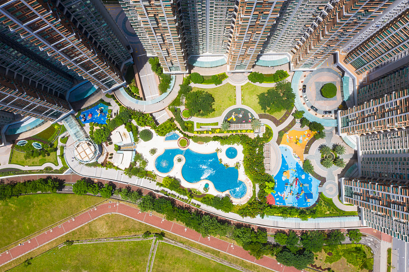 香港住宅樓宇鳥瞰圖圖片素材