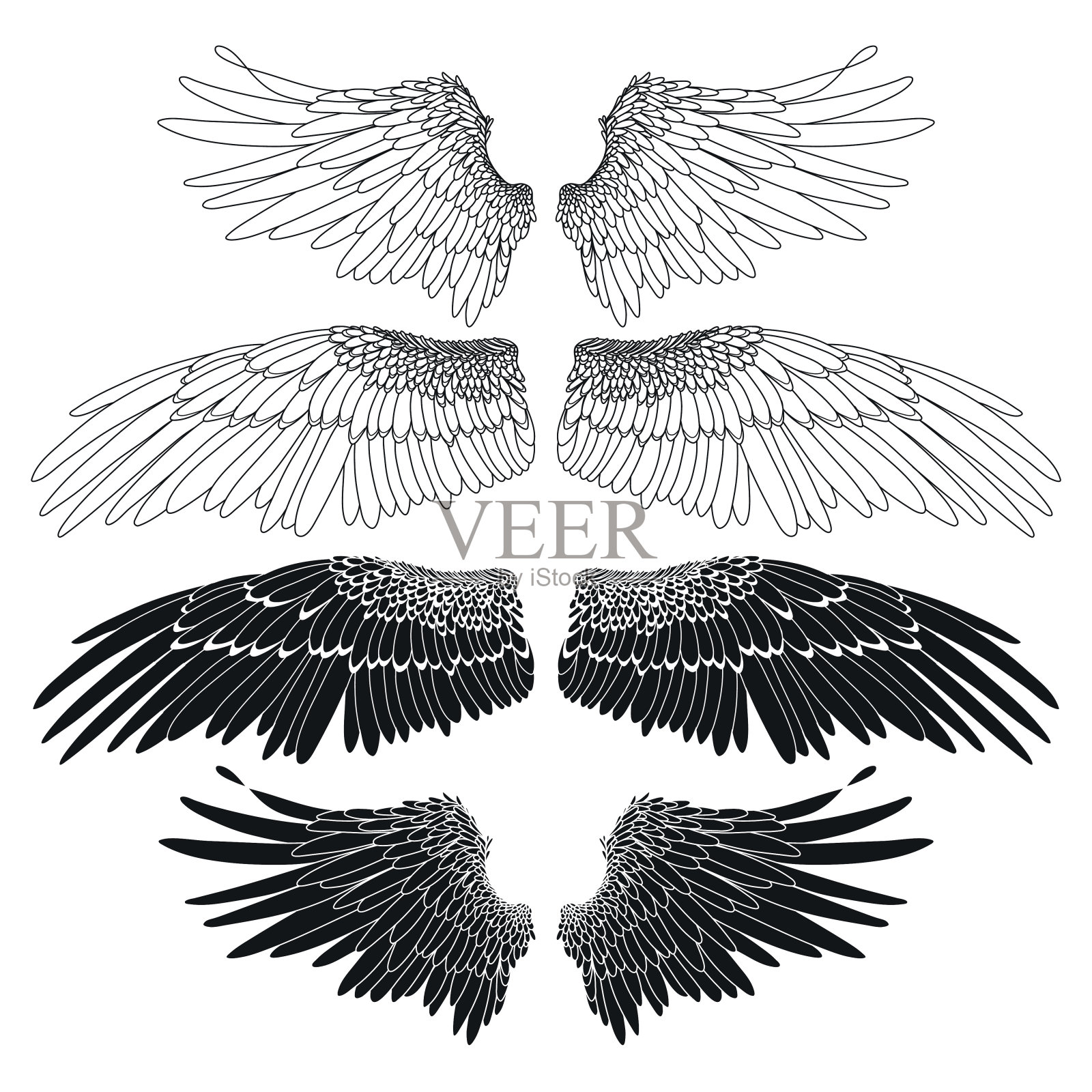 图形的翅膀集合设计元素图片
