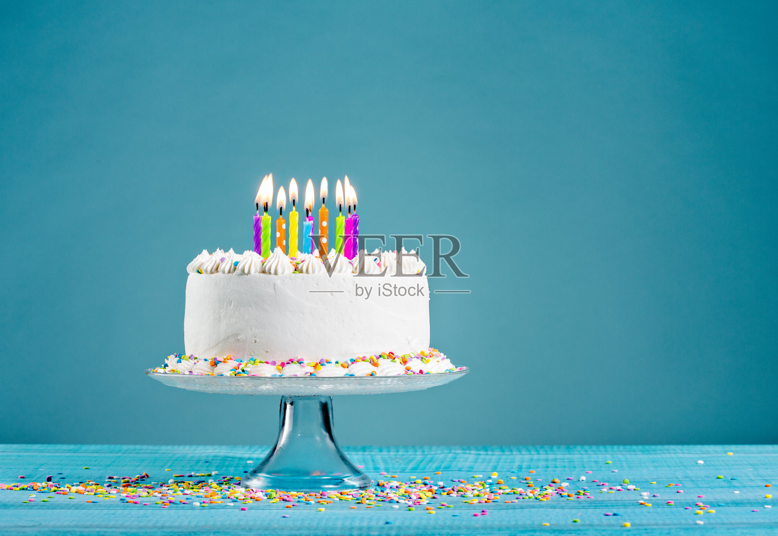 蜡烛生日蛋糕照片摄影图片