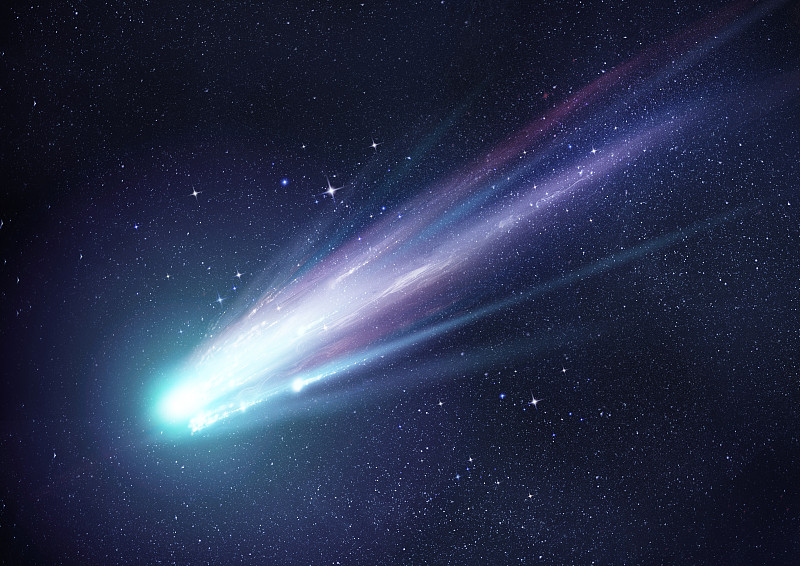 晚上的超級明亮彗星圖片素材