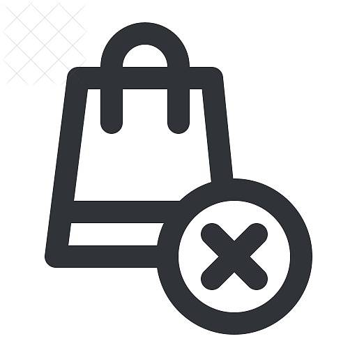 Ecommerce, bag, buy, cart, delete icon.