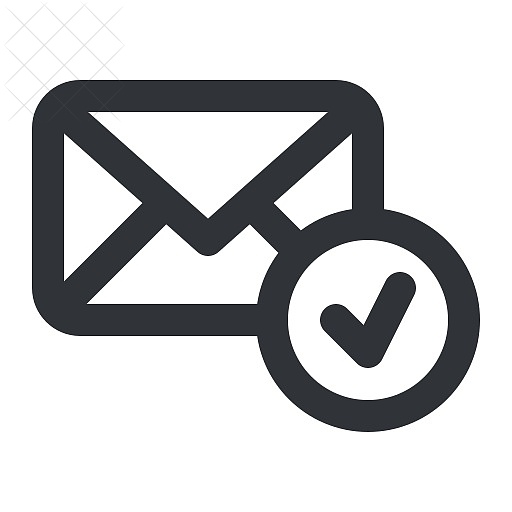 Email, envelope, letter, mail, check icon.