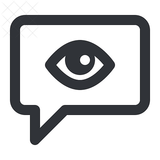 Bubble, chat, communication, conversation, eye icon.