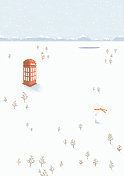 北欧风动物插画二十四节气图大雪图片素材