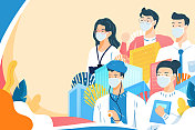 卡通医疗健康劳动节职业行业人民英雄口罩防护卫生安全矢量插画图片素材