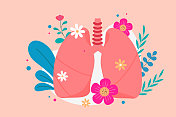 呵护肺部健康矢量插画图片素材