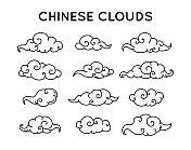亚洲风格，中国云集向量图片素材