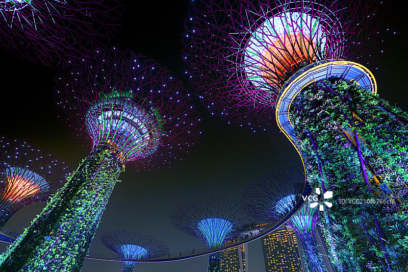 美丽的岛国新加坡城市夜景图片素材