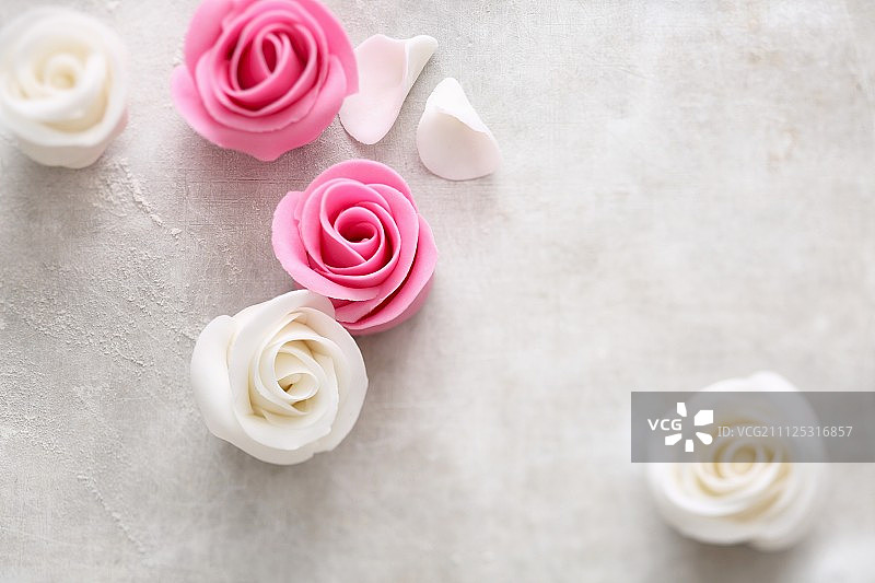 粉色和白色的杏仁玫瑰图片素材
