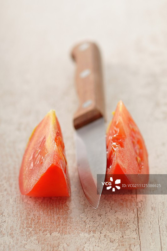 番茄切片和刀图片素材
