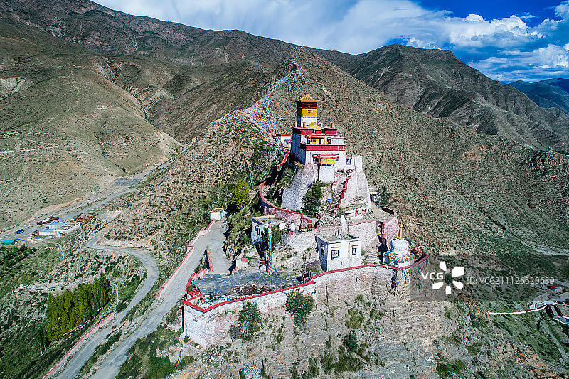 西藏山南雍布拉康航拍图片素材