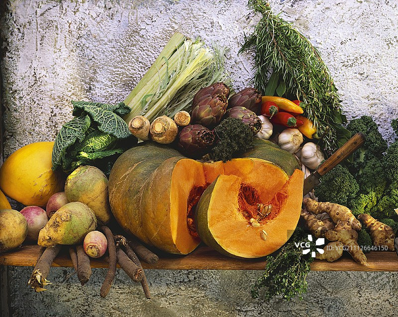 各种蔬菜(萝卜、南瓜、白菜、姜)图片素材