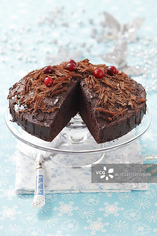 圣诞巧克力蛋糕图片素材