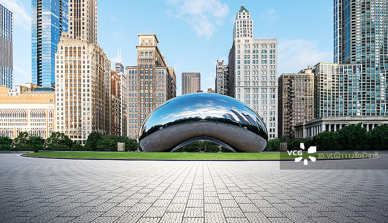 美国芝加哥城市风光道路平台图片素材