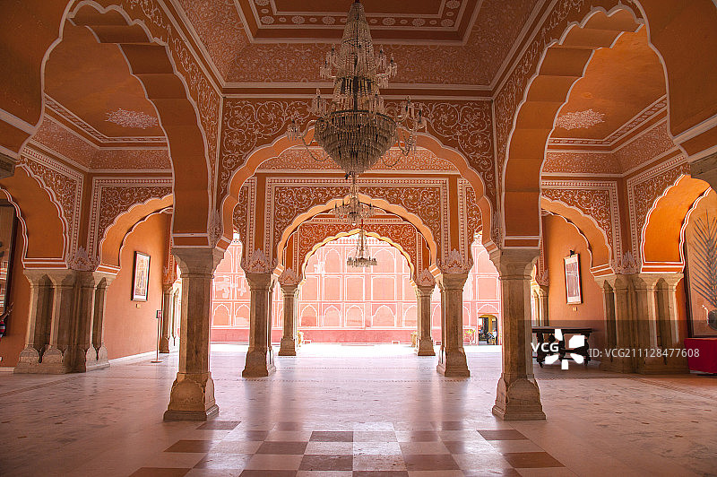 斋浦尔城市宫殿,斋浦尔,印度图片素材