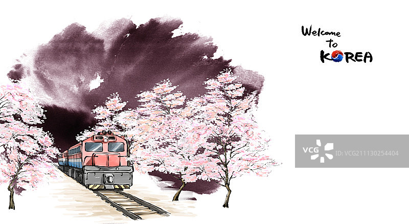 韩国风景插图图片素材