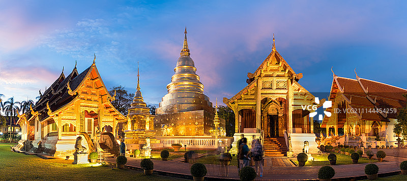 泰国清迈普拉Sing寺。图片素材