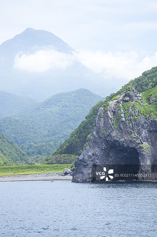 知床半岛,海蚀岩洞,北海道,日本,亚洲图片素材