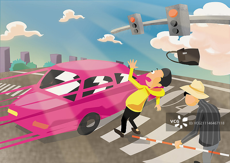 交通安全公益插画图片素材
