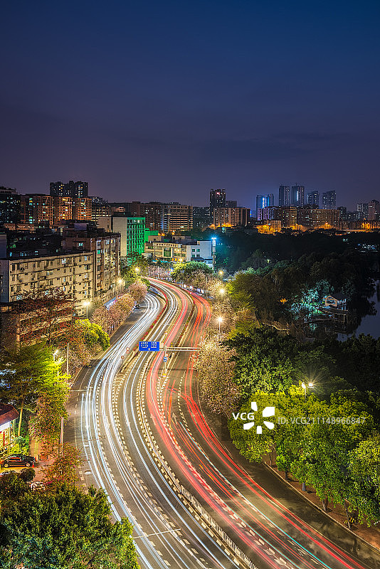 广州城市风光，内环路夜景图片素材