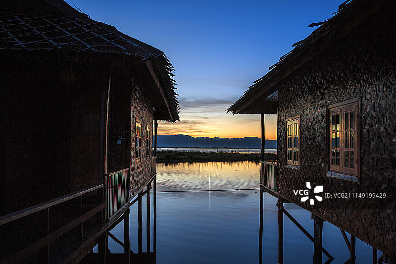缅甸茵莱湖度假村风光图片素材