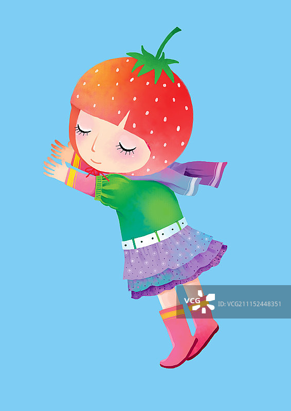 背景分离人物系列组图共3000多幅-幸福的草莓女孩图片素材
