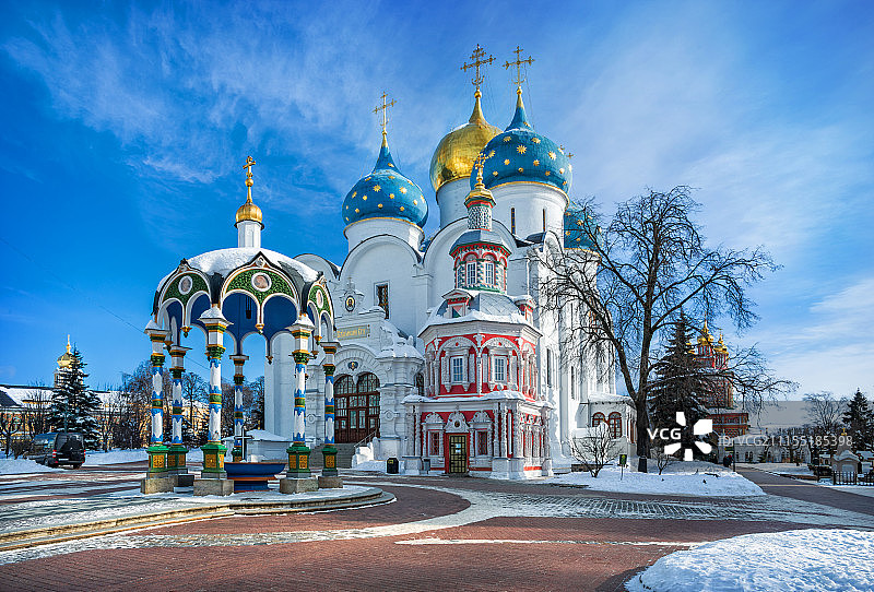 Uspenskiy大教堂的白色石头图片素材