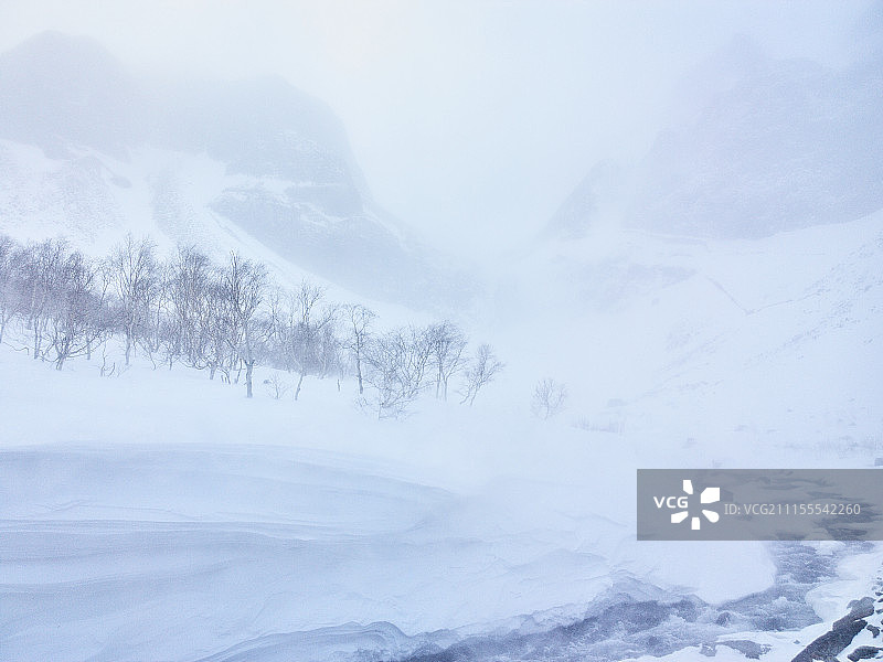 长白山雪景图片素材