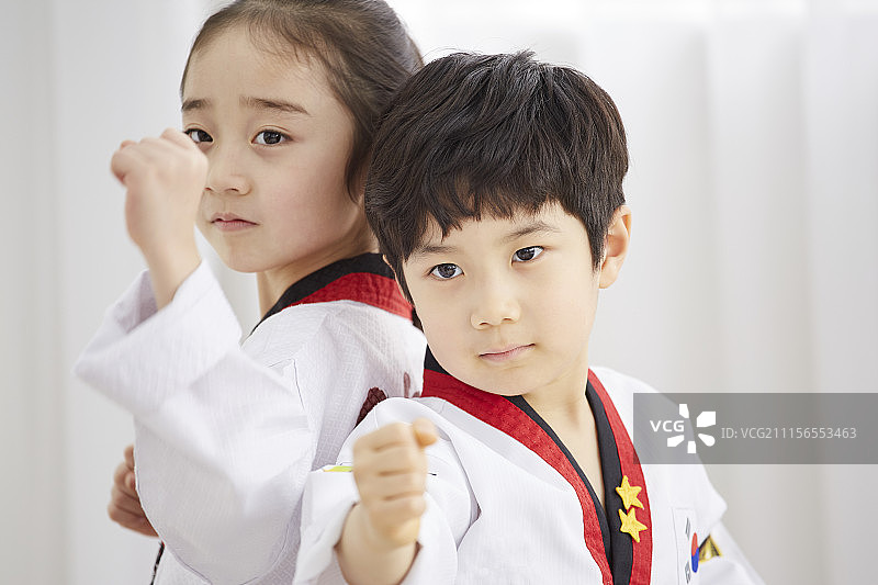 跆拳道,孩子,韩国人图片素材