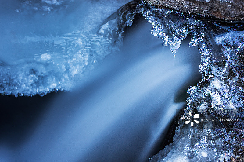 蓝冰瀑布图片素材